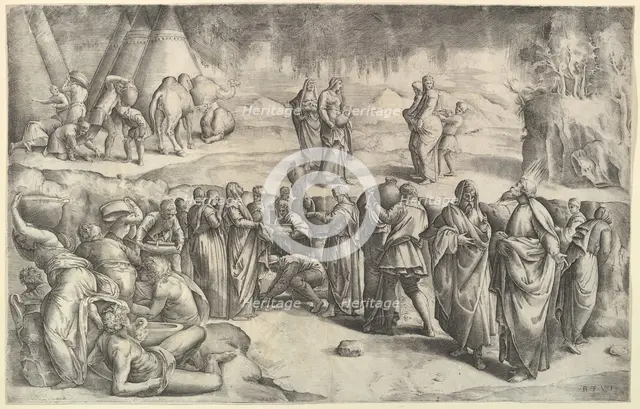 The Israelites Gathering Manna, ca. 1547. Creator: Battista Franco Veneziano.