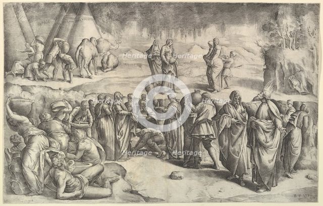 The Israelites Gathering Manna, ca. 1547. Creator: Battista Franco Veneziano.