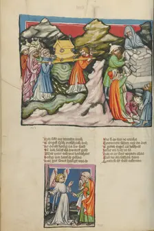 The Israelites with the Ark of the Covenant in the River Jordan: The Erection of..., about 1400-10. Creator: Unknown