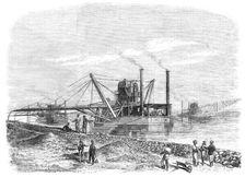 The Isthmus of Suez Maritime Canal: dredges and elevators at work, 1869. Creator: Unknown