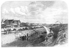 The Isthmus of Suez Maritime Canal: Ismailia and the fresh-water canal, 1869. Creator: Unknown
