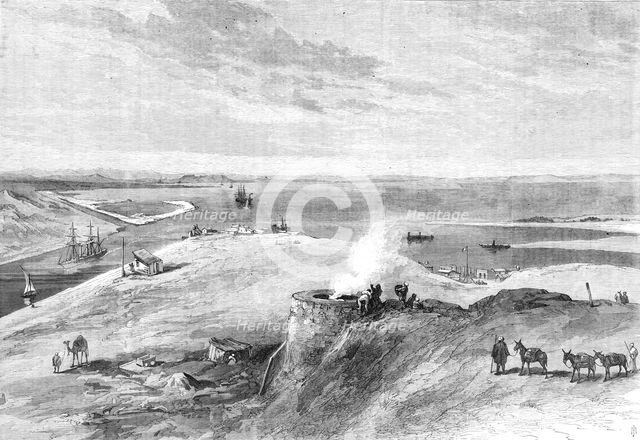 The Isthmus of Suez Maritime Canal: Lake Timsah, 1869. Creator: Unknown.