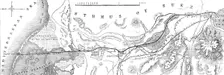 The Isthmus of Suez Maritime Canal: plan of the canal, with the small fresh-water canal, 1869. Creator: Unknown