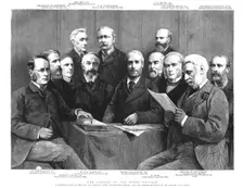 'The Jubileeof the Penny Postage; A Portrait of the Past and Present Postmasters-General... 1890. Creator: Unknown
