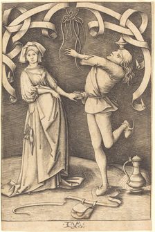 The Juggler and the Woman, c. 1495/1503. Creator: Israhel van Meckenem