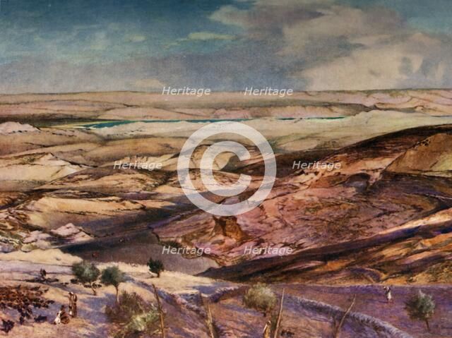 'The Judean Desert and the Dead Sea from the Highest Point of the Mount of Olives', 1902. Creator: John Fulleylove.