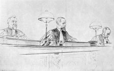 The judge, M de Valles, during the trial of Marguerite Steinheil, Paris, France, 1909. Artist: L Sabattier