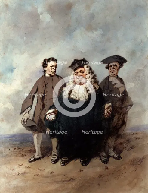 'The Judge and the Litigants', 1866.  Artist: Henry Bonaventure Monnier