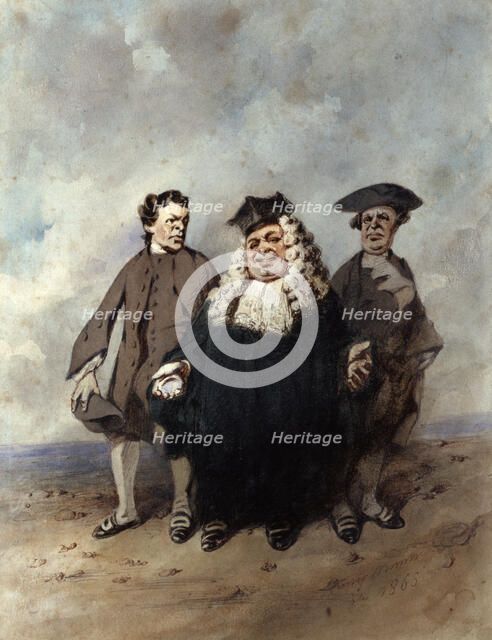 'The Judge and the Litigants', 1866.  Artist: Henry Bonaventure Monnier