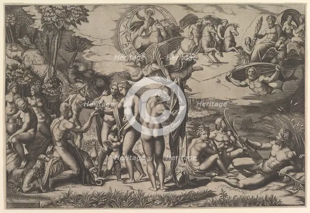 The Judgment of Paris, 1515-27. Creator: Marco Dente.