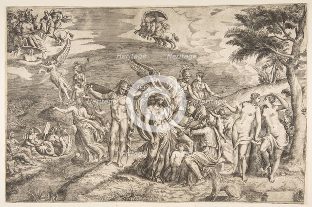 The Judgment of Paris, 16th century. Creator: Giulio Bonasone.