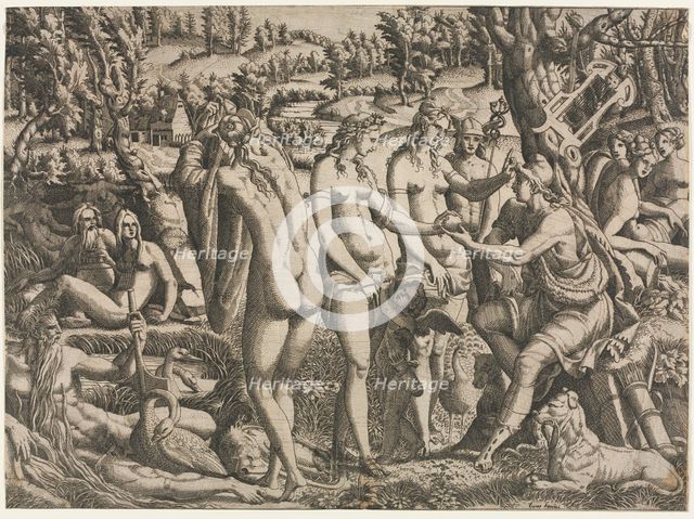 The Judgment of Paris, c. 1545. Creator: Jean Mignon (French).