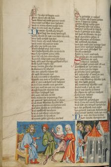 The Judgment of Solomon: The Building of Solomon's Temple; Weltchronik, about 1400-1410. Creator: Unknown