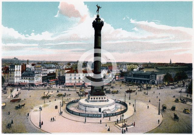 The July Column in the Place de la Bastille, Paris, c1900. Artist: Unknown