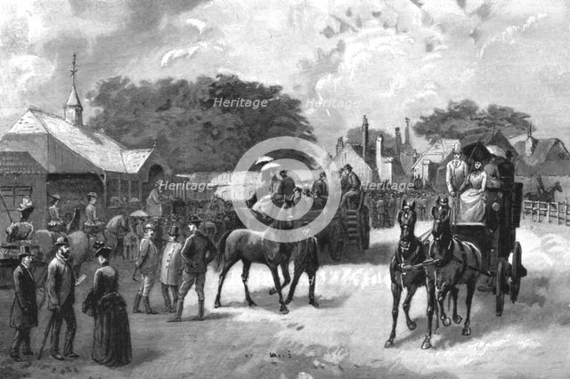 ''The July sales at Newmarket - a sketch in Tattersall's sale paddock', 1890. Creator: Unknown.