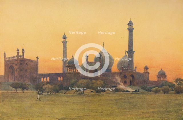 'The Jumma Musjid, Delhi - At Sunset', c1880 (1905). Creator: Alexander Henry Hallam Murray.