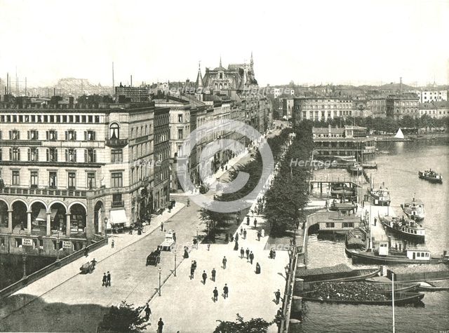 The Jungfernstieg, Hamburg, Germany, 1895.  Creator: W & S Ltd.
