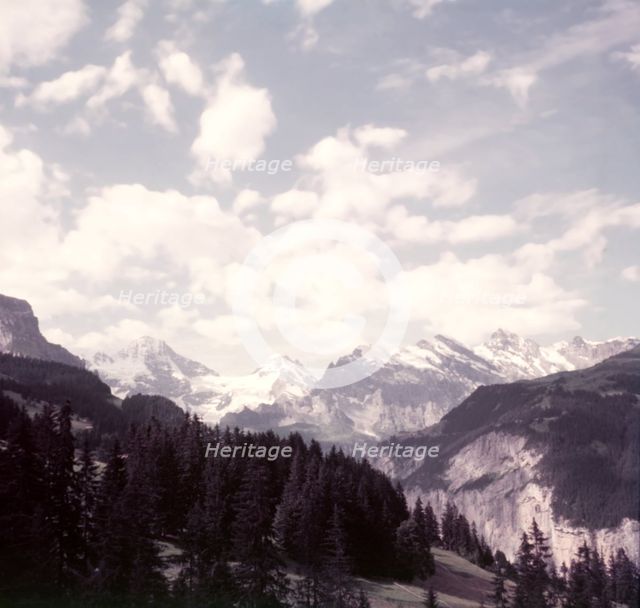 The Jungfrau from Lauterbrunnen Valley, Switzerland, c1955.  Creator: Arthur Charles Kirby Ware.