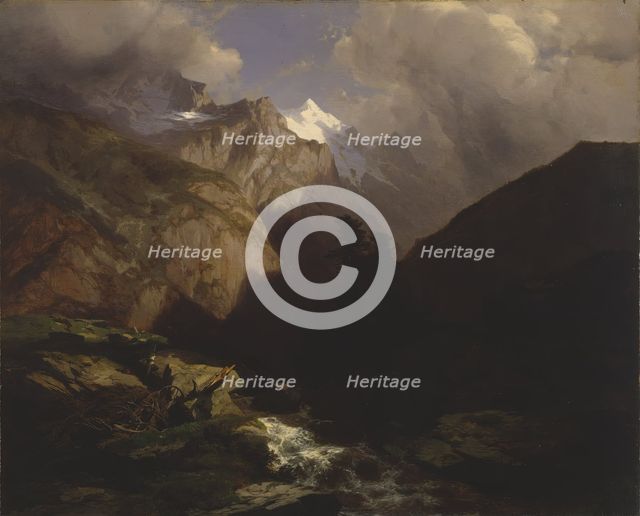 The Jungfrau, Switzerland, 1853-1855. Creator: Alexandre Calame.