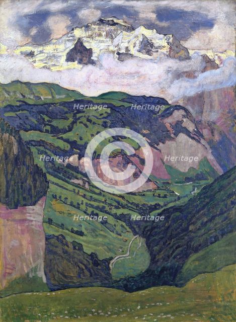 The Jungfrau seen from Isenfluh, 1902. Creator: Hodler, Ferdinand (1853-1918).