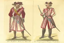 The Junkherrn's livery from 1612; the Ainspaenniger & Raisigen Servants livery, (1860). Creator: Unknown