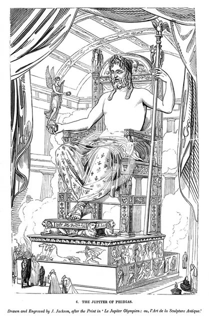 The Jupiter of Phidias, 1843. Artist: J Jackson