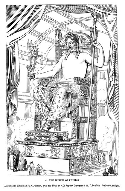 The Jupiter of Phidias, 1843. Artist: J Jackson