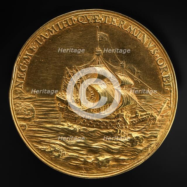 The Juxon Medal: The Dominion of the Seas [reverse], 1639. Creator: Nicolas Briot.