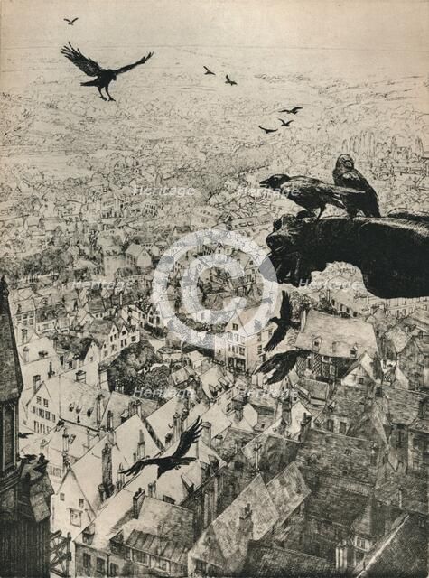 'The Jackdaws of Chartres', 1917. Artist: George Marples.