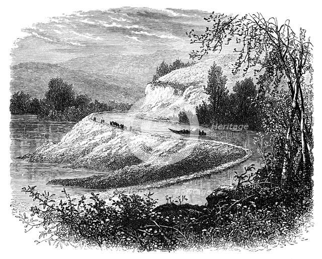 The James River and countryside near Richmond, Virginia, USA, 19th century. Artist: Unknown