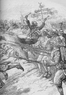 The Janissaries Rushed To The Attack At Full Speed And With Fixed Bayonets 1902. Artist: Paul Hardy