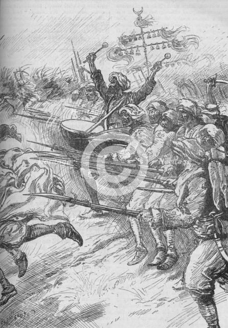 'The Janissaries Rushed To The Attack At Full Speed And With Fixed Bayonets', 1902. Artist: Paul Hardy.