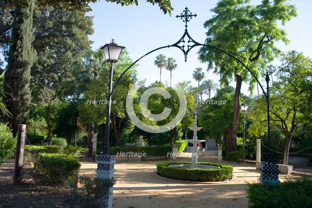 The Jardines de Murillo, landscaped garden in the centre of Seville, Spain, 2023. Creator: Ethel Davies.
