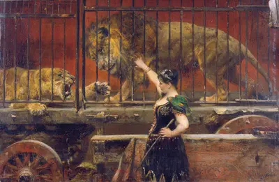 Gallery image of The Jealous Lioness, 1885-1890. Creator: Paul Meyerheim.