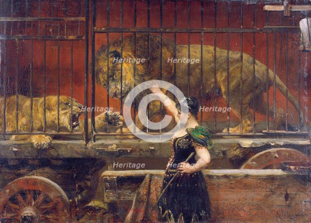 The Jealous Lioness, 1885-1890. Creator: Paul Meyerheim.