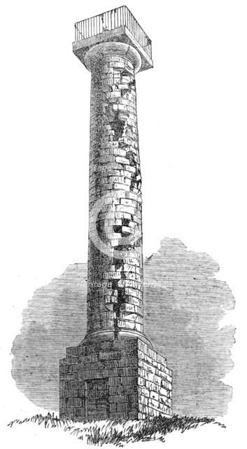 The Jessop Monument, Codnor Park, Derbyshire, struck by lightning on the 8th July, 1861. Creator: Unknown.