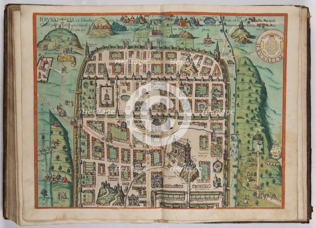 The Jerusalem Map (From: Civitates Orbis Terrarum), 1572.