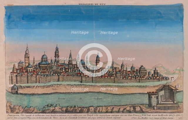 The Jerusalem Map (Ville Capitale de la Palestine sous David et Salomon...), 1770. Artist: Mondhare, Louis Joseph (active Mid of 18th cen.)