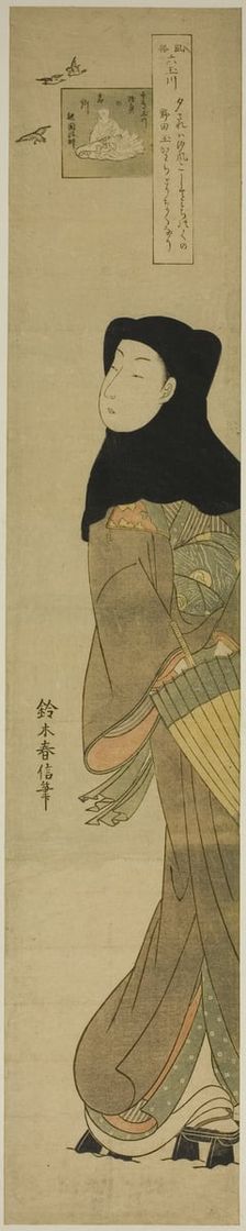 The Jewel River of Plovers (Chidori no Tamagawa), from the series "Six Jewel Rivers..., c. 1769/70. Creator: Suzuki Harunobu