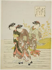 The Jewel River at Ide (Ide no Tamagawa), from an untitled series of Six Jewel Rivers, c. 1767. Creator: Suzuki Harunobu