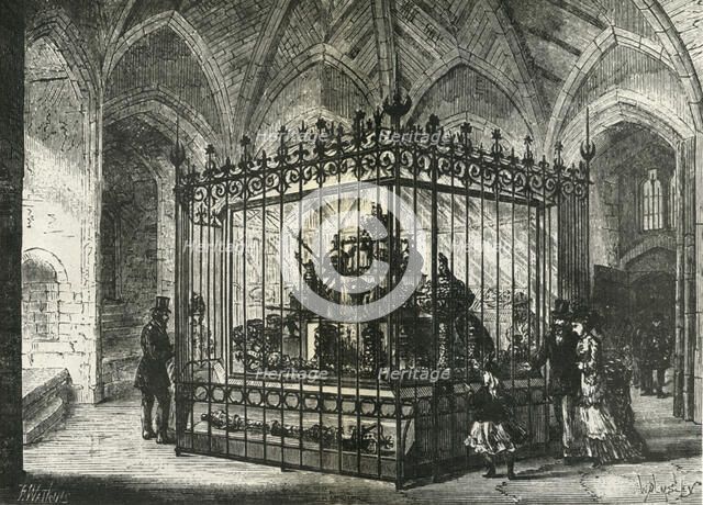 'The Jewels as they were displayed in the Wakefield Tower about 1875', 1962. Creator: Frank Watkins.