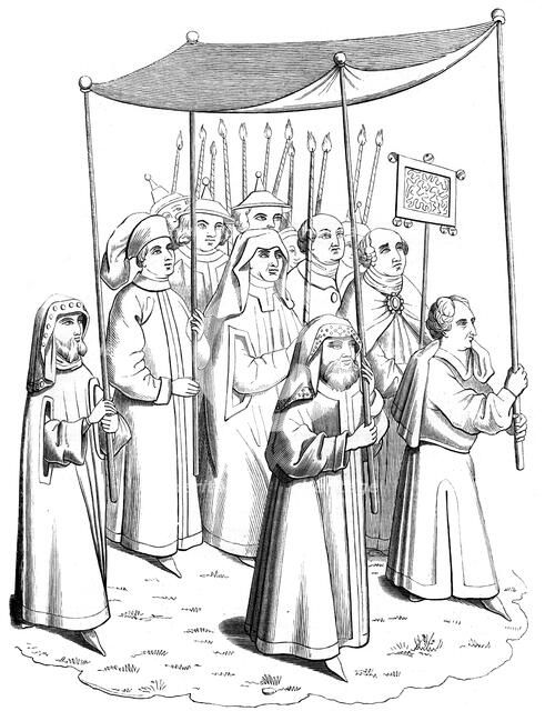 The Jewish procession going to meet the Pope at the Council of Constance, 15th century (1849). Artist: Unknown
