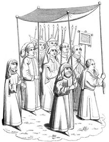 The Jewish procession going to meet the Pope at the Council of Constance, 15th century (1849)