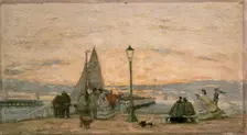 The Jetty at Trouville: Sunset, 1862. Artist: Eugene Louis Boudin