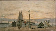 The Jetty at Trouville: Sunset, 1862. Artist: Eugene Louis Boudin