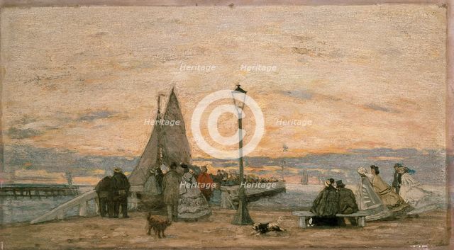 The Jetty at Trouville: Sunset, 1862. Artist: Eugene Louis Boudin.