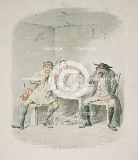 The Jew and Morris Bosle Begin to Understand Each Other, 1830s. Creator: George Cruikshank.