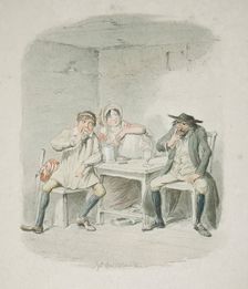 The Jew and Morris Bosle Begin to Understand Each Other, 1830s. Creator: George Cruikshank