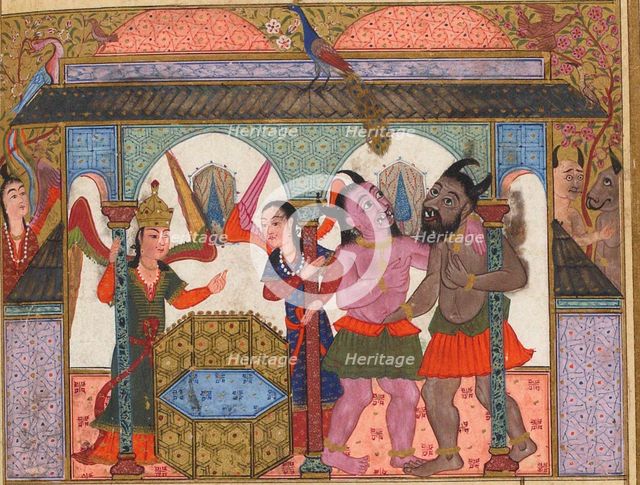 THe Jinns. Miniature from a ottoman manuscript, 1582.