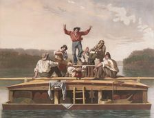 The Jolly Flat Boat Men, 1847. Creator: Thomas Doney